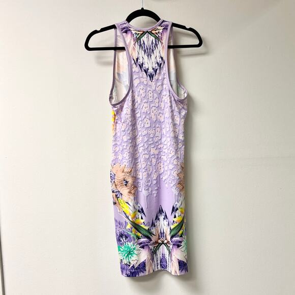 Just Cavalli Leo Giraffe Printed Bodycon Jersey Tank Dress Violet Womens 42 / M - Picture 6 of 6